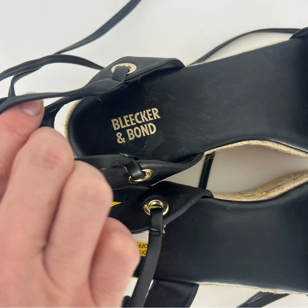 Bleecker & Bond Espadrille Platform Sandals with Ankle Wrap